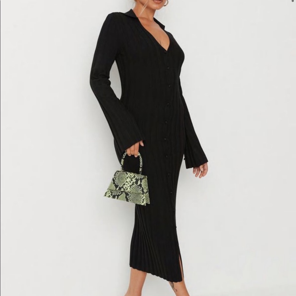 Misguided ribbed midi dress